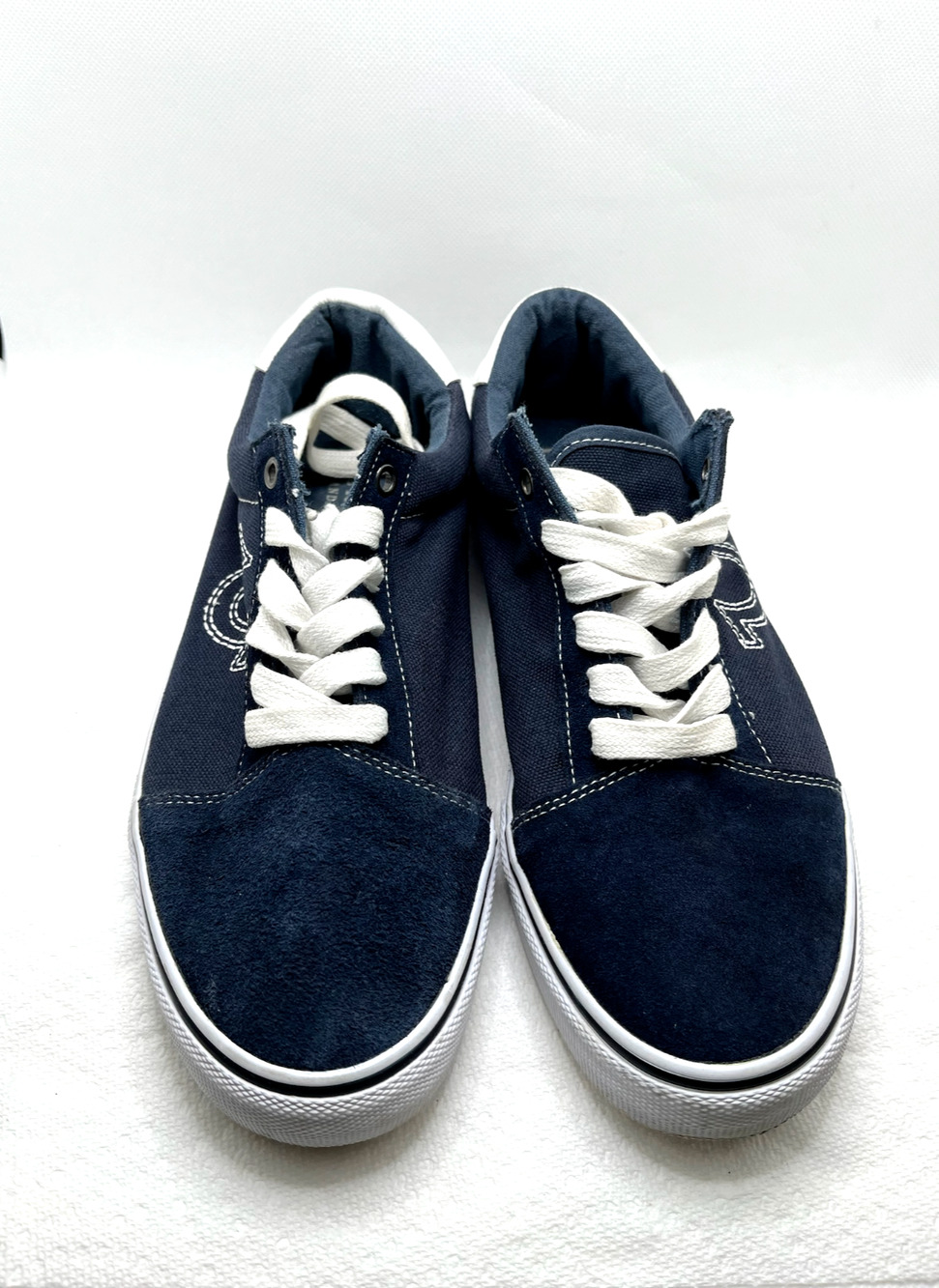 True Religion Nuno Canvas Suede Shoes Black White ZGM 19022-01 Womens Size 9